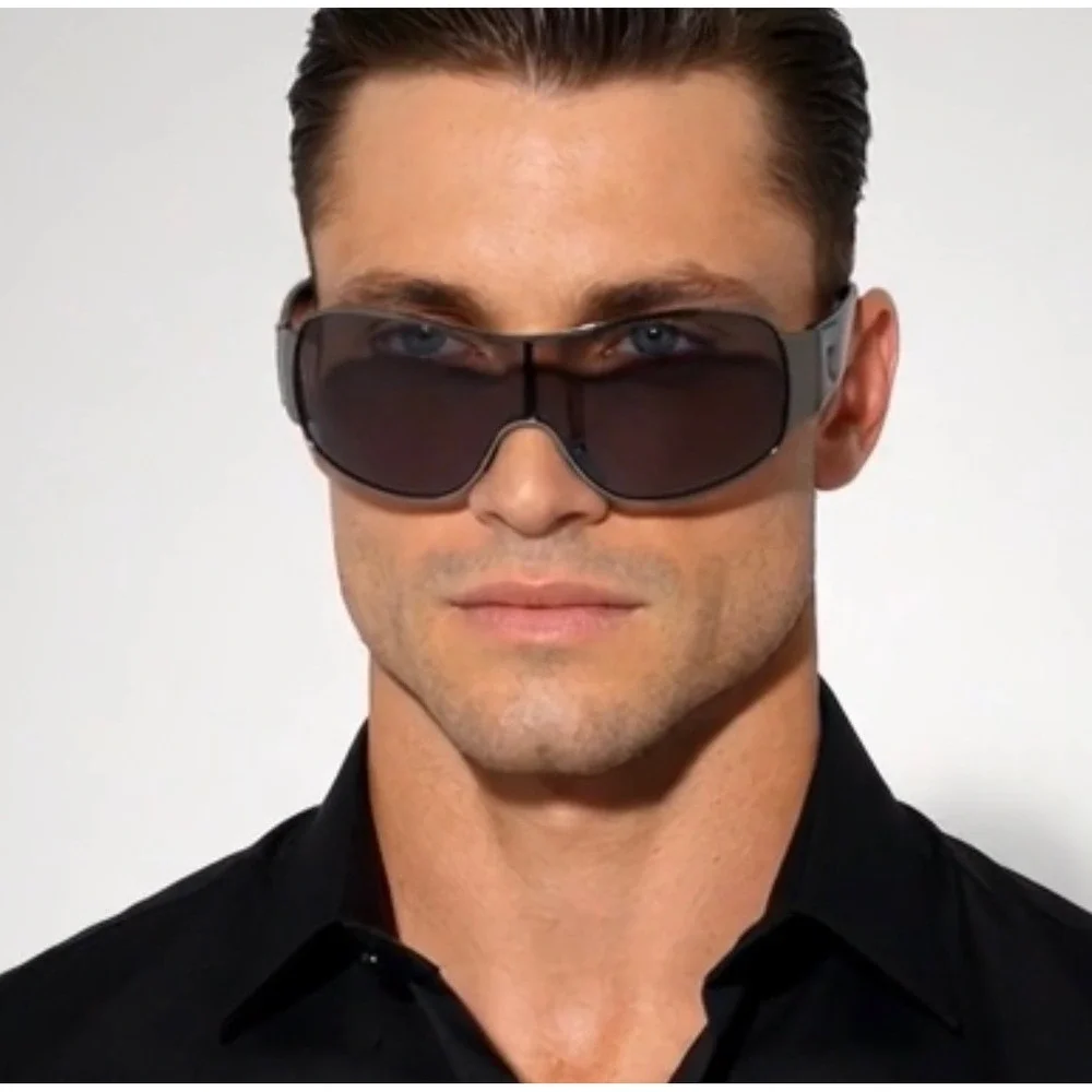 Men Sport Sunglasses‎ Driving Pilot Fishing Eyewear Wrap Glasses US Metal Frame